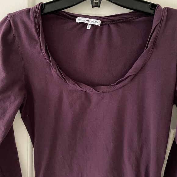 James Perse long sleeve fitted T with scoop neck - Picture 4 of 6